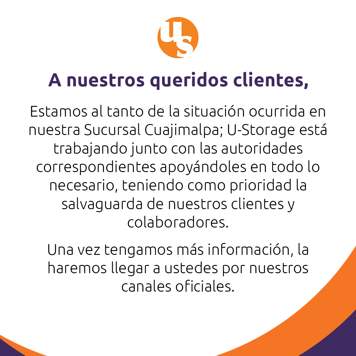 ustoragemx's tweet photo. Estamos al tanto de la situación en Sucursal Cuajimalpa; U-Storage está trabajando junto con las autoridades correspondientes. Más información en breve por canales oficiales.
#SantaFe #Cuajimalpa #Incendio #UStorage https://t.co/1oi1l08p4w