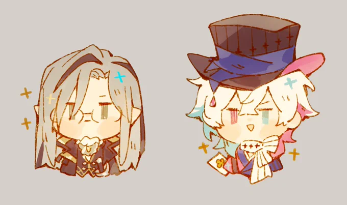 My two holostar favs... i'll make charms out of these!  not sure if i'll do the other boys am imagining doing a standee of these two on the stranded island tho LOL  #VespART #Bettelful