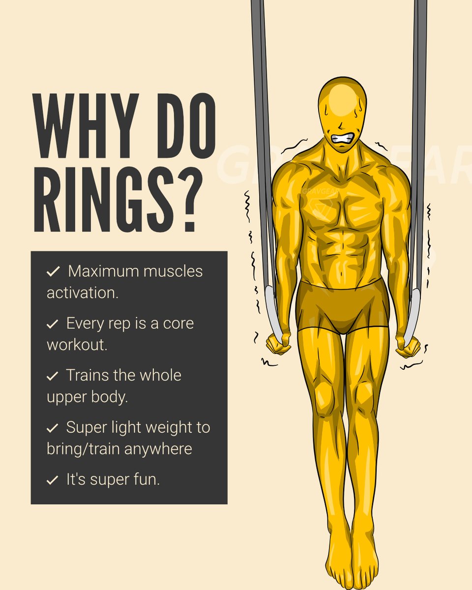 ★ Gymnastic rings are unstable by design, whatever you can perform without issue with the static bars, will be ten times harder on the rings.