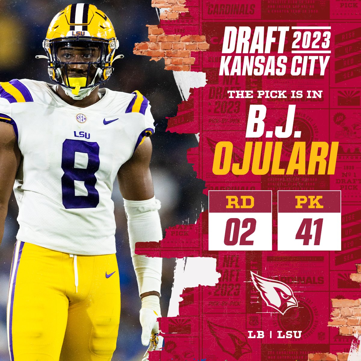 Arizona Cardinals on X: 'RT @NFL: With the No. 41 overall pick in the 2023  @NFLDraft, the @AZCardinals select B.J. Ojulari! @NFLAfrica 