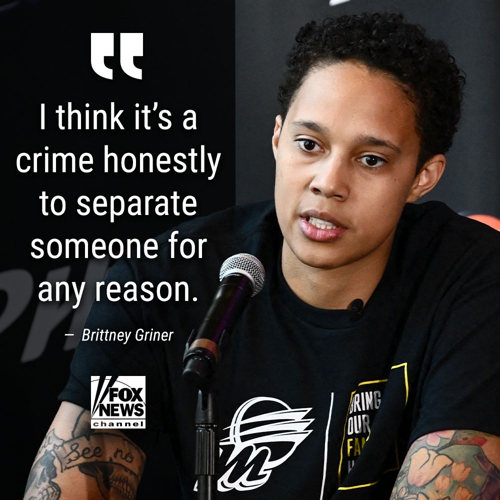 FoxNews's tweet photo. Brittney Griner, who recently returned to the United States after nearly 10 months in captivity in Russia, wasn't shy about weighing in on the debate surrounding transgender participation in sports. https://t.co/WVOGRmYll4 https://t.co/9AU7xaWjhd