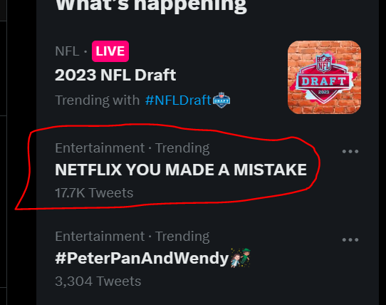 CancelNetflix's tweet photo. Pretty sure WN folks are behind this without even looking
However I'd say more than one mistake was made #SaveTheOA #SaveMindHunter #TeenageBountyHunters #SaveIANOWT ... and ____________
NETFLIX YOU MADE A MISTAKE #SaveWarriorNun #WarriorNun https://t.co/IEEv0x7RYT