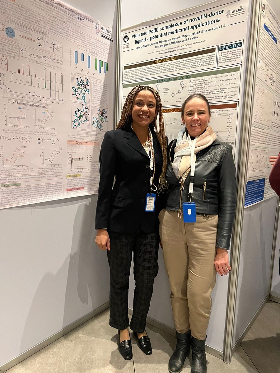 Doctoral students Laiane <a href="/L4i4N3/">Dr. Laiane Oliveira</a> and Josielle, presented their research in the area of ​​Bioinorganic Chemistry in <a href="/LABIC2023/">LABIC 2023</a>
Congrats 🍾👏✨