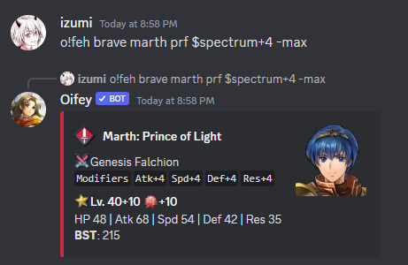 OifeyB's tweet photo. New oifey commands are finally here!
You can now compare units and equip weapons on them for all games!
Modifiers can be applied to units to change their stats, affecting calcs such as hit.
Thread 1/3 https://t.co/GaoP2retAY