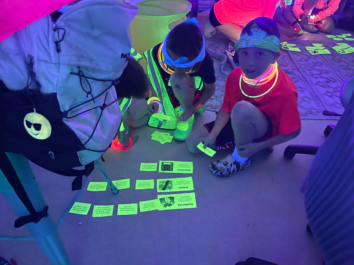 WJESClarke5th's tweet photo. Glow Games——Light Up the Milestones!  A full day of math review in the black lights! #successatjcss https://t.co/eiilKTLJXG