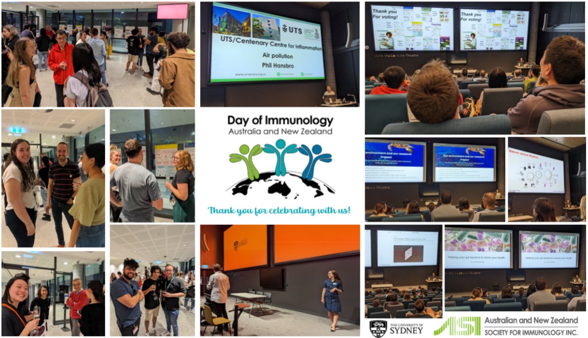 Thanks everyone - @m_steain @HansbroResearch Eliana Moreno, for a tremendously successful public forum! And support from @ASImmunology @CPC_usyd @USyd_IDImmunity. Happy @DayofImmunology !! 🥳
