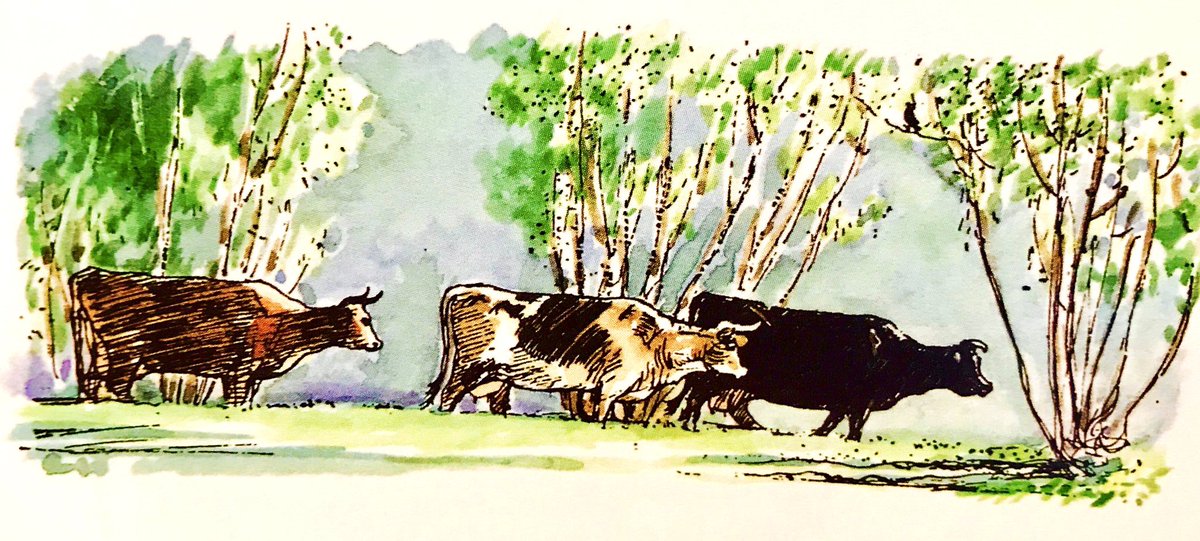 A_AMilne's tweet image. All the little wood was still,
As if it waited so, until
Some blackbird on an outpost yew,
Watching the slow procession through,
Lifted his yellow beak at last
To whistle that the line had passed...
Then all the wood began to sing
Its morning anthem to the spring. ~A.A.Milne
