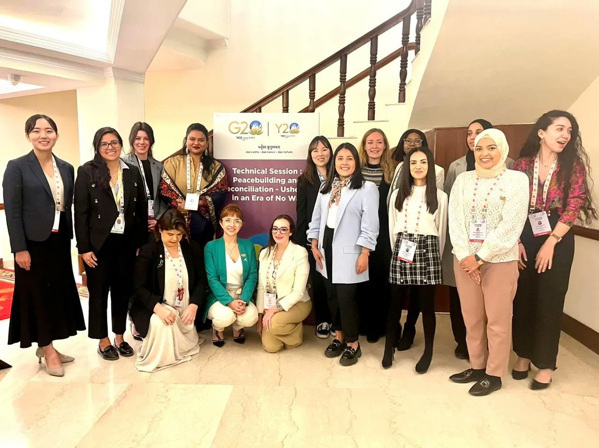 IndiaY20's tweet photo. #Y20 International delegates cheering up together after all successful discussions and negotiations.

#Y20India 
#Y20inLeh
@g20org https://t.co/j1CTCwR9D9
