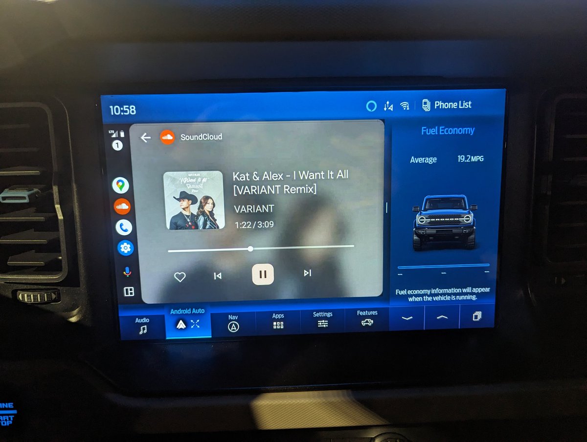 musicbyvariant's tweet photo. New remix looks and sounds good on my @Ford Bronco Android Auto! ๐๐ฏ
#edm #katandalex #countryedm #countrymusic #remix https://t.co/lhWtd6OF75