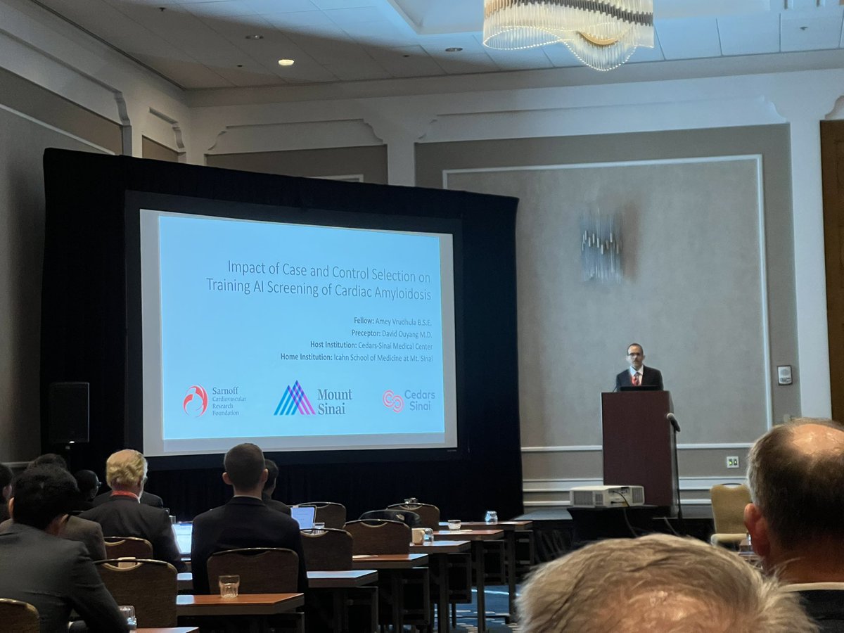 David Ouyang, MD (@david_ouyang) on Twitter photo Great job by <a href="/amey_vrudhula/">Amey Vrudhula</a> in presenting his work on AI screening for cardiac amyloidosis at <a href="/SarnoffCardio/">Sarnoff Foundation</a> annual meeting.
His preprint is here:
medrxiv.org/content/10.110… Great job by <a href="/amey_vrudhula/">Amey Vrudhula</a> in presenting his work on AI screening for cardiac amyloidosis at <a href="/SarnoffCardio/">Sarnoff Foundation</a> annual meeting.
His preprint is here:
medrxiv.org/content/10.110…