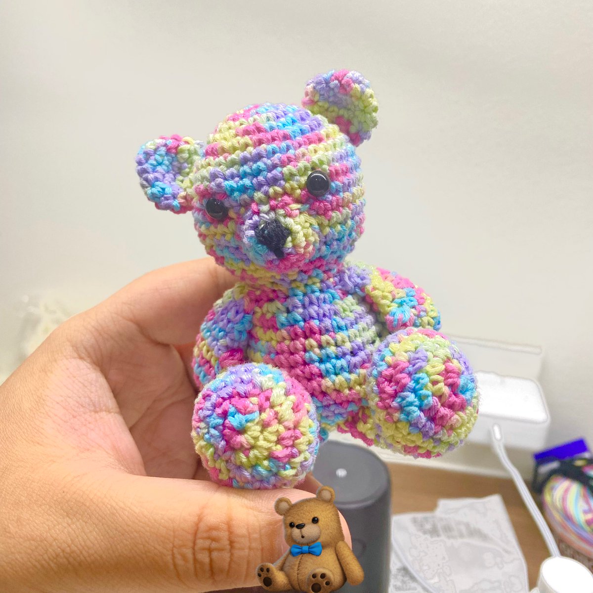crochet inspired by beomgyu’s you! bear ♡