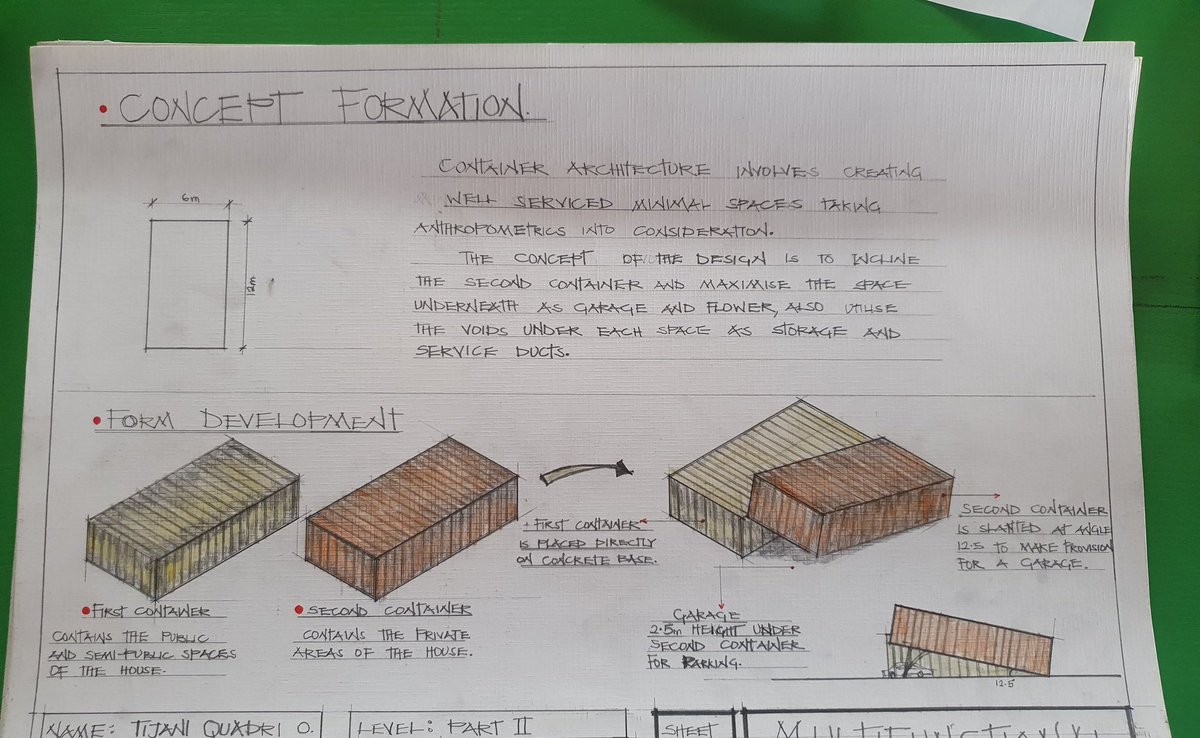 TIJANIQUADRI13's tweet image. CARGOTECTURE!
God knows how much I cherish my pencils.😂
Still a lot to work on graphics.
#architecture 
#OAUTwitter 
#containerdesign