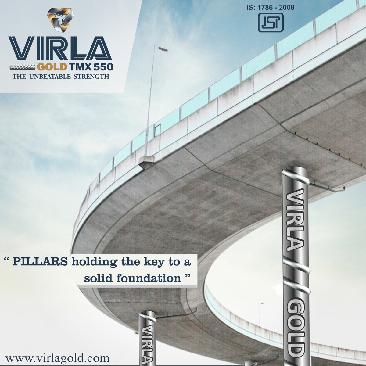 'Building a strong foundation starts with the right materials. Our VIRLA GOLD TMX 550 is the pillar that holds the key to your construction's solidity.

 #virlagoldtmx550 #SolidFoundation #ConstructionMaterials #ConstructionGoals #BuiltToLast #BuildingDreams #ConstructionLife