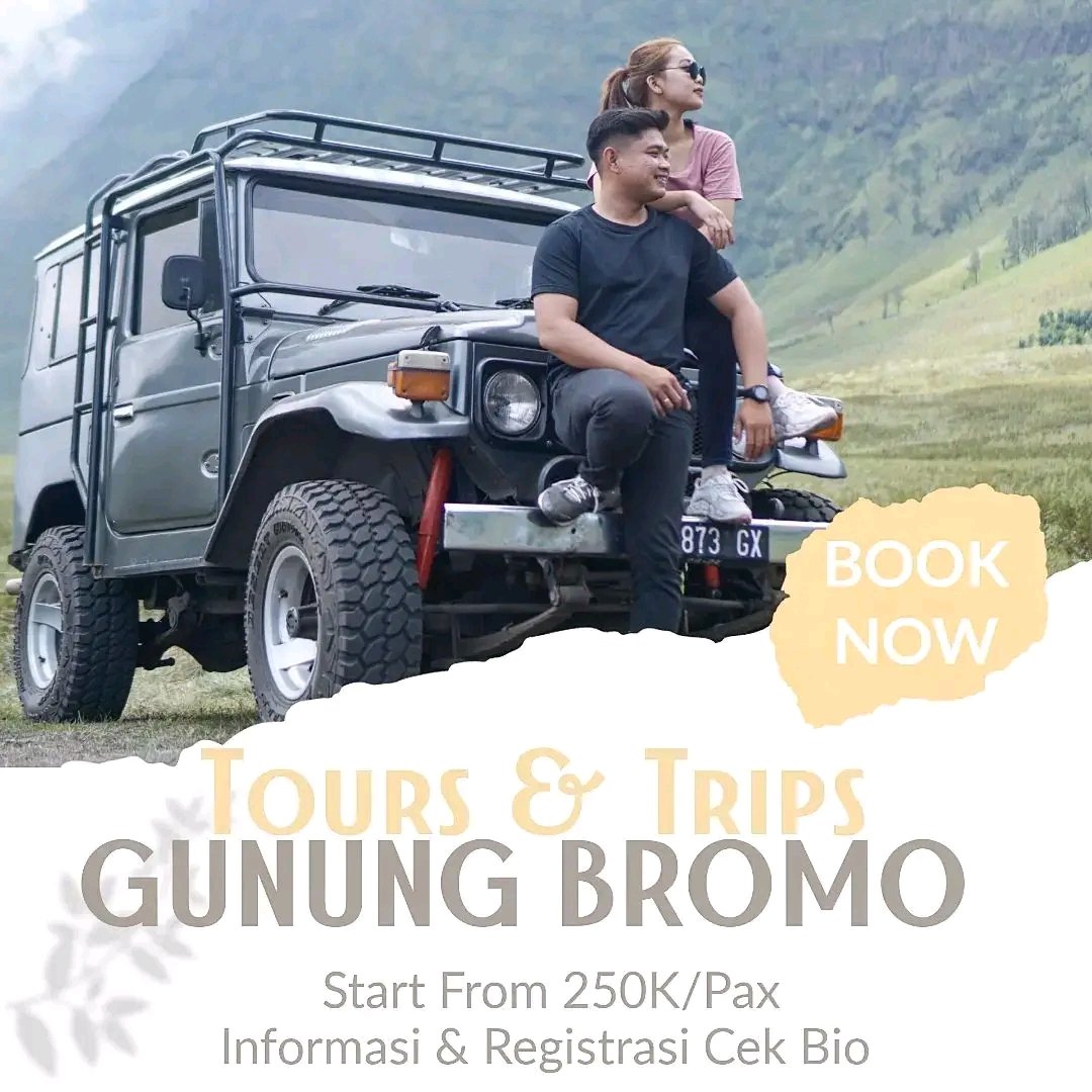 Bromo Tour || Telp/Wa:081-233-288-991
Harga Rp 250k/orang, Rp 1.500k/group max 6 orang (mepo Malang Kota)
#tourbromo #bromotour #tripbromo #opentripbromo #privatetripbromo