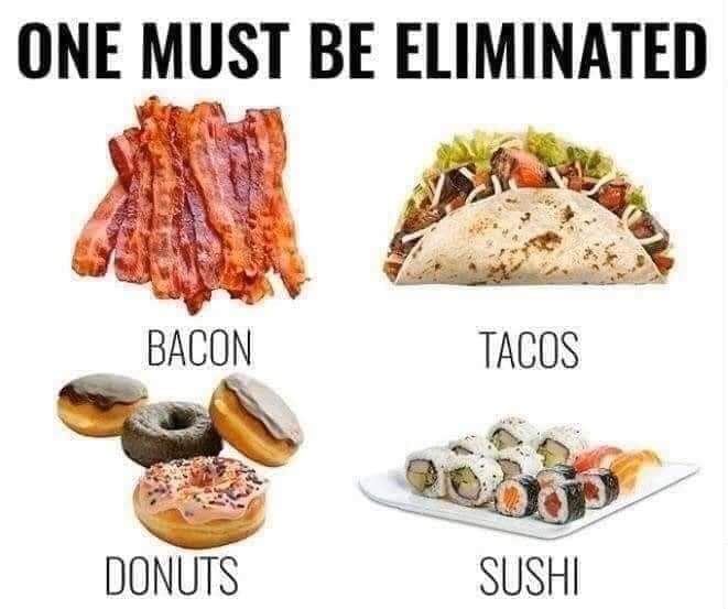 Sassychickie's tweet photo. Anyone who picks bacon is getting blocked🤣 https://t.co/qjIOvm0U7h