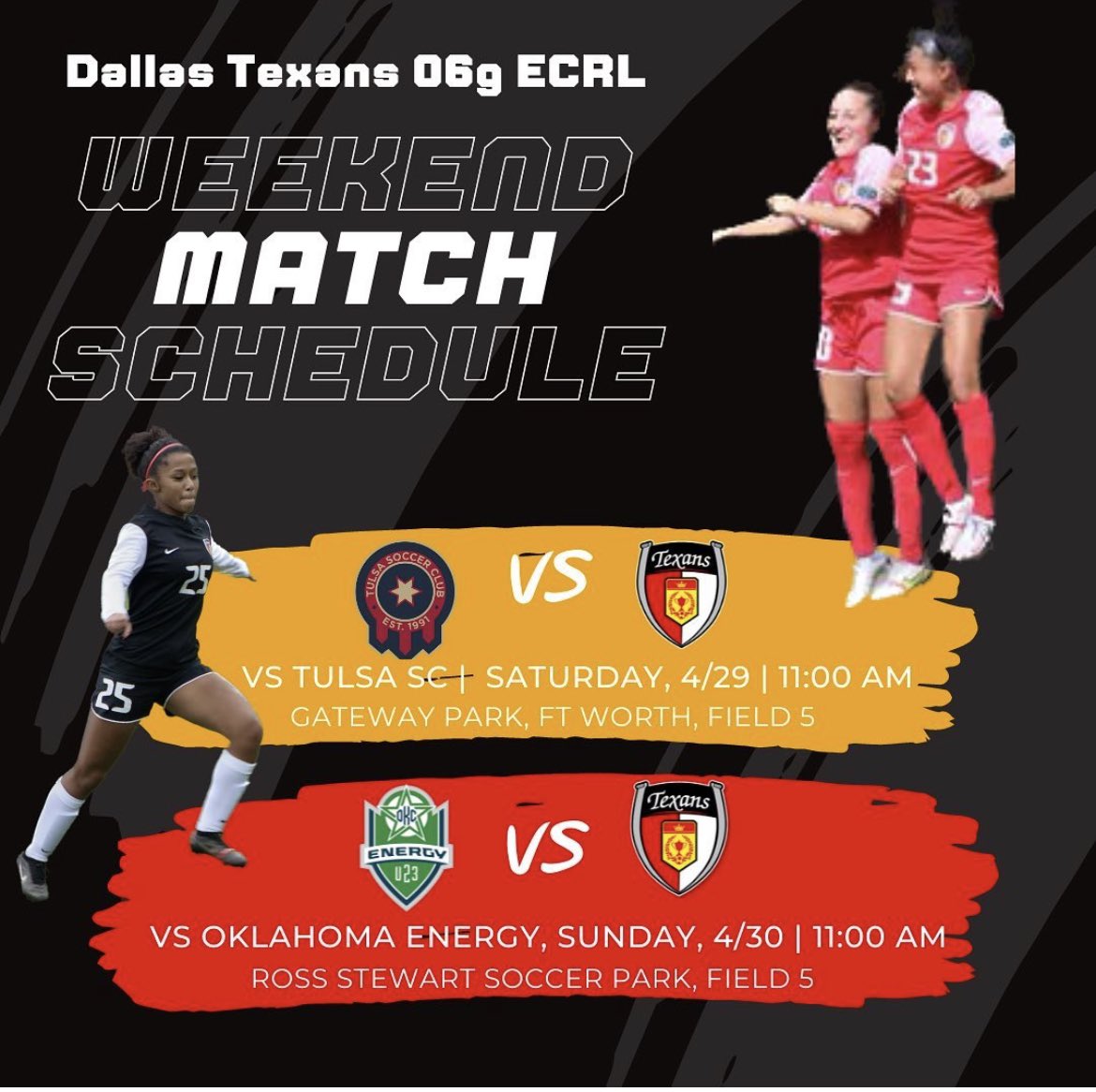 Dallas Texans U18/19 ECRL-Fagen (@texansecrl06g) on Twitter photo Come find us in Ft Worth on Sat…
Ross Stewart on Sun!!
Let’s Go Texans!!
<a href="/TheDallasTexans/">Dallas Texans</a> <a href="/EcnlTexas/">ECNL Girls Texas Conference</a> <a href="/PrepSoccer/">Prep Soccer ⚽️</a> Come find us in Ft Worth on Sat…
Ross Stewart on Sun!!
Let’s Go Texans!!
<a href="/TheDallasTexans/">Dallas Texans</a> <a href="/EcnlTexas/">ECNL Girls Texas Conference</a> <a href="/PrepSoccer/">Prep Soccer ⚽️</a>