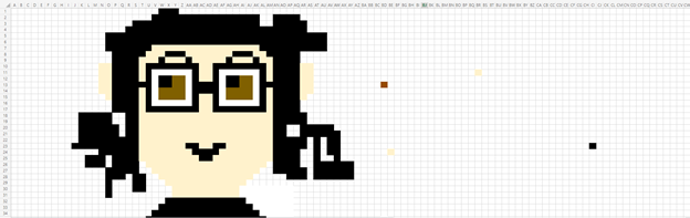 librarylew's tweet photo. Our fifth grade students learned how to create pixel art using @MicrosoftEDU Excel to help master @ISTEofficial standard 1.4.b: Students select and use digital tools to plan and manage a design process that considers design constraints and calculated risks. #ccsdconnectED23 https://t.co/JS2pagDE7X
