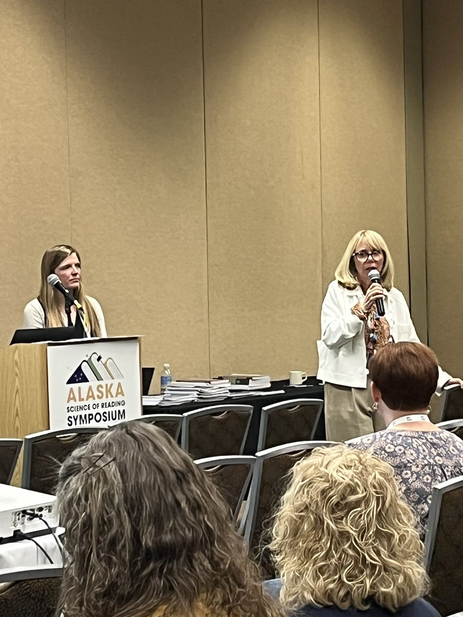 Alaska’s Literacy Blueprint introduction with Hollins Emili and Marybeth Flachbart @ AK Science of Reading Symposium. #aklearns #akreads #aksorsymposium2023 @AlaskaDEED @R16CC