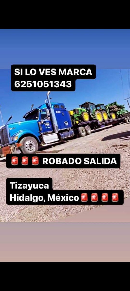 Arco_Norte_CDMX's tweet photo. Robado en caseta #Tizayuca del #ArcoNorte mensionan que el trailer ya fue localizado sin los dos tractores agricolas https://t.co/civ5uQYQSZ