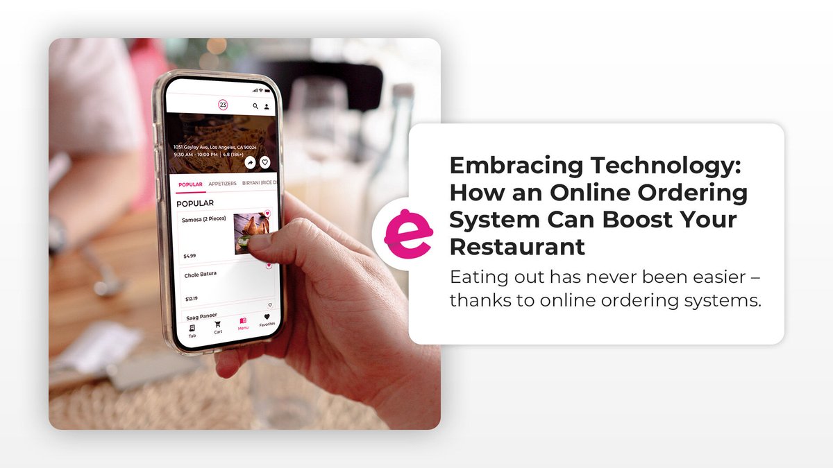 myeatos's tweet image. Embrace it and take your restaurant to a whole new level with online ordering systems. From improved guest service to faster order times, the benefits are endless! 

#OnlineOrdering #OrderOS #eatOSblog #eatOS #restauranttech #eatOSPOSInc #restaurantsmadesimple #myeatOS