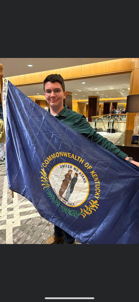 BoydAcademics's tweet photo. Hey, @BoydCountyHigh - look who is carrying the flag representing the Commonwealth of Kentucky at @NatlHistoryBee. Proud of you, Colton! He's going to be doing big things over the next three years @BoydCoSuper
#LionSmart #TrustTheProcess #SmartIsTheNewStrong https://t.co/w9KlMlVin7