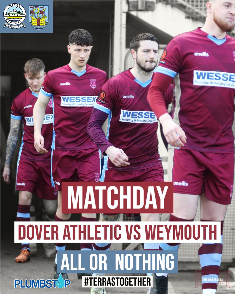 theterras's tweet photo. 🚨 𝗜𝗧’𝗦 𝗠𝗔𝗧𝗖𝗛𝗗𝗔𝗬 🚨

We have a job to do 👊

🆚 @DoverAthletic  
⏰ 15:00
🏟️ Crabble
🏆 National League South
🎟️ Cash/card at turnstile: Adults: £16 | Over 60’s: £14 | Under 18’s: £8 | Under 11’s: FREE (with paying adult)

Safe travels everyone! 👋

#TerrasTogether https://t.co/349JCNkV6g