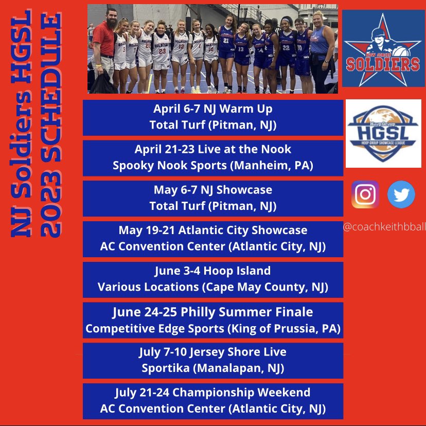 🚨🗣 Rosters 📝 and Schedule 🗓 for the 2024 and 2025 NJ Soldiers-HGSL <a href="/hgsl_girls/">Hoop Group Girls</a> teams‼️ College Coaches check out 👀 these groups of talented young ladies ⛹️‍♀️ being recruited by EVERY level of NCAA basketball 🏀. Please contact us for more information on any player! #SoldierFam