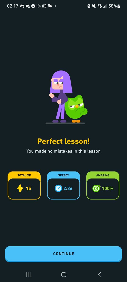 TheHooseMoose's tweet photo. @duolingo spooky invisiduo only appears when I do a good job.

I miss being visibly threatened mid-lesson. https://t.co/V4kNbIWbCn