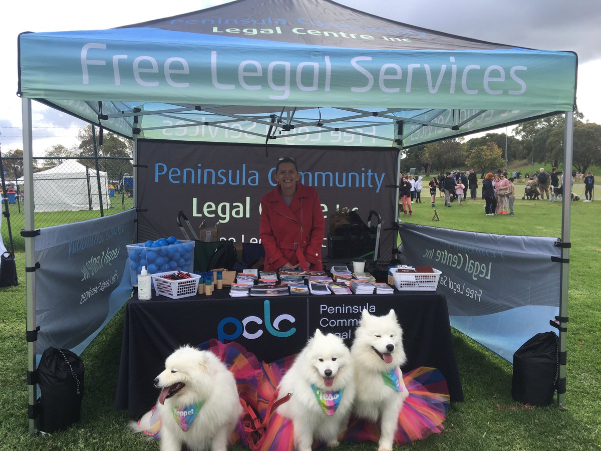 PeninsulaCLC's tweet photo. Come and join the PCLC team at Frankston’s Pets in the Park for free legal information #pclc #community https://t.co/aBMMsxpVpg