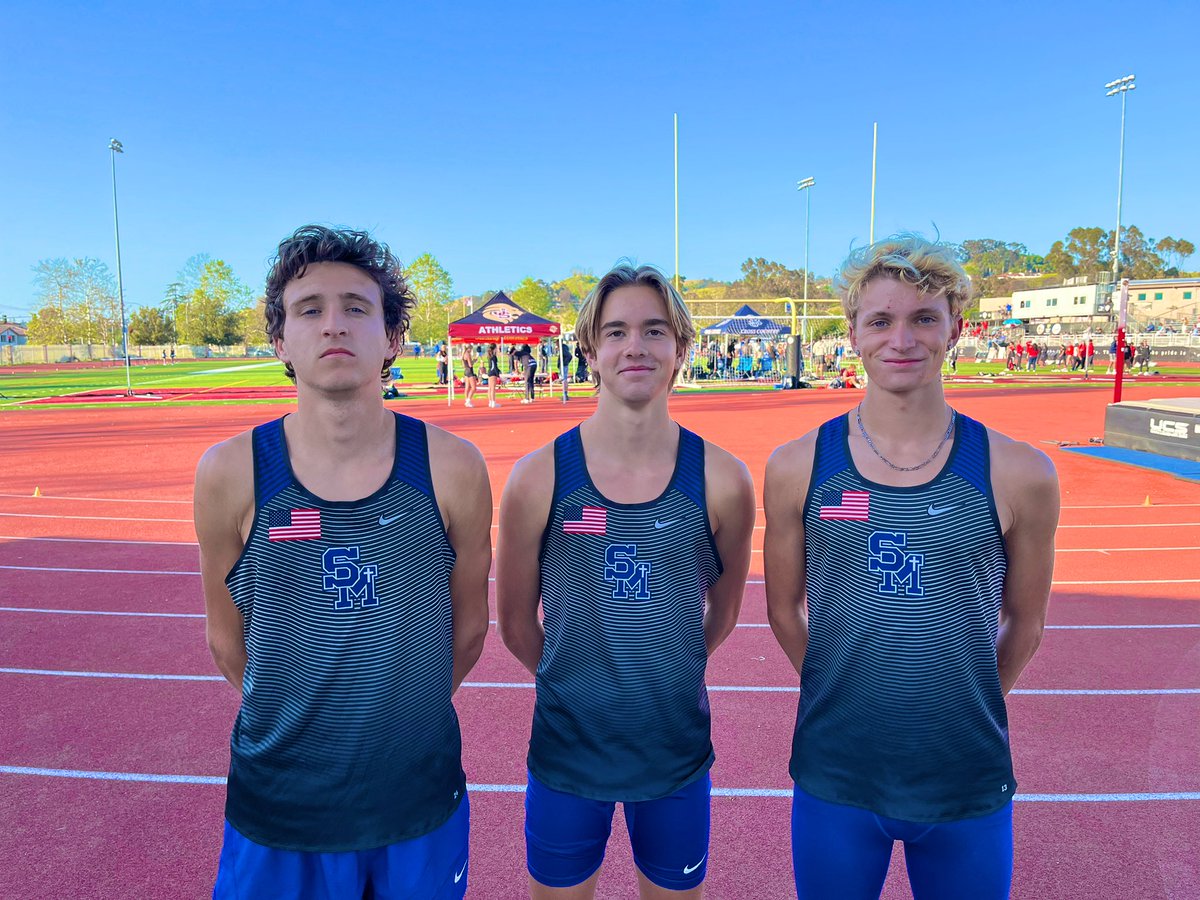 SMCHSTrack's tweet photo. Sr Eddie Yunker, our first League Champion of the day, and Jr teammates Zac Gibson &amp; Parker Herbert all qualifying for CIF Prelims in the 1600!!!
@ocvarsity @PrepCalTrack @MilesplitCA @SMCHSAthletics @SMCHSEagles @SMCHS_XC https://t.co/82htClrxVs