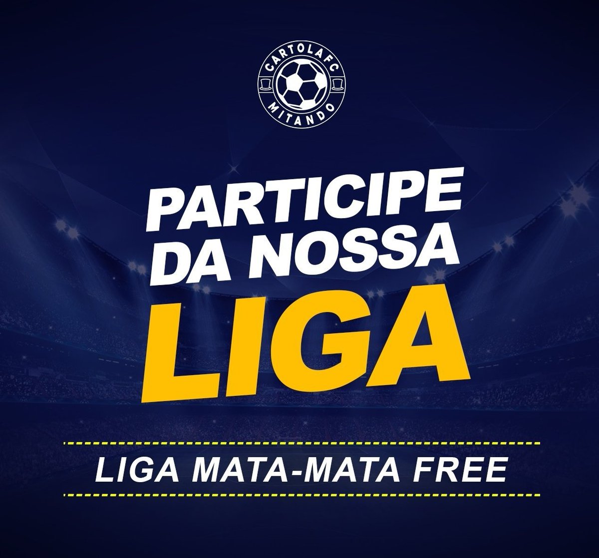 Cartola_Mitando's tweet image. 1ª LIGA MATA-MATA FREE!!!! 😱😱

Para participar:

- Ser seguidor do nosso perfil ✅
- RT neste tweet ✅
- Deixar o nome do time nos comentários ✅

Boa Sorte a todos!! 🎩😃🚀