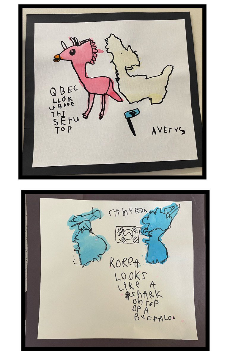 CreativeKindie's tweet photo. We read “The Shape of Home”
by Rashin Kheiriyeh &amp; were inspired by her vibrant illustrations. We talked about where we &amp; our families are from &amp; the shape of home. #kindergarten Ss looked at maps, used sharpies to draw outlines &amp; @Crayola to 🎨. #identity @AllenbyPS_TDSB #tdsb https://t.co/zoR7mJOrJa