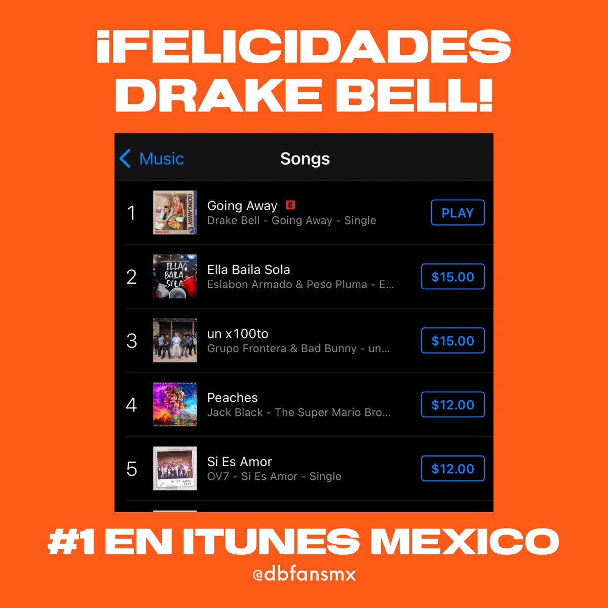 DBFansMX's tweet photo. ¡FELICIDADES @DrakeBell y Drakesters Mexicanos! 🥳🇲🇽✨🙏 https://t.co/IHUsJ5PG9i