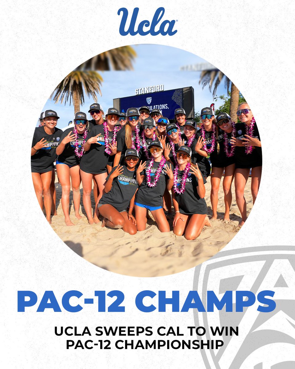 pac12's tweet photo. Bruins win beach! 🐻

@uclabeachvb sweeps Cal to take home the 2023 #Pac12BVB Championship! 👏 https://t.co/32aUWispxL