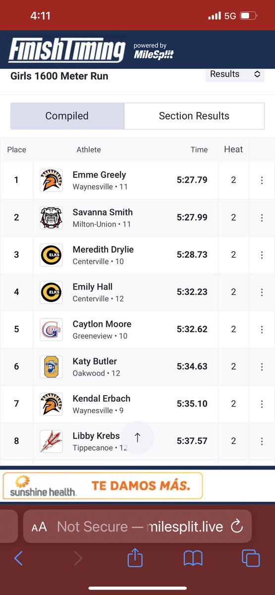 mucccoach's tweet photo. Great job @TrackWayne Inv.  Savanna with a big PR to get 2nd in the Rising star 1600! https://t.co/AC8d0IesAz
