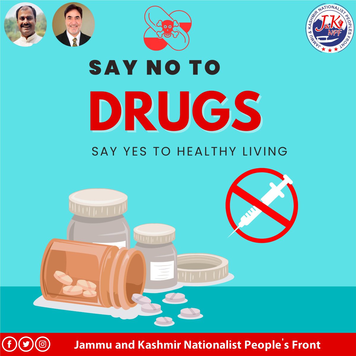 Say no to drugs say yes to healthy living #NoMoreDrugs #SayNoToDrugs @parteek_raina @SanjayNaad @shkmuzaffar