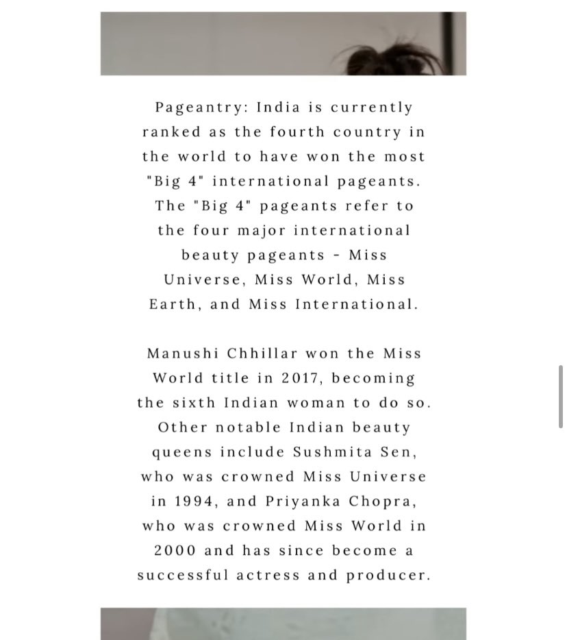ghar_canberra's tweet photo. India is currently ranked as the fourth country in the world to have won the most “Big 4” international pageants. #india #pageant #proudindian https://t.co/UDIzRdPxN2