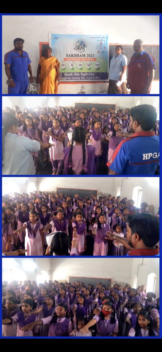 Jagadeesh89856's tweet photo. #Saksham2023 Fuel conservation pledge and at NZPHS and ZPHS Duggirala by @HPCL LPG Distributor @insan_gas . @Rg03Goel @ImPankajC #NetZeroemissions #sakshampledge #fuelconversation https://t.co/HQ6h52KAMK