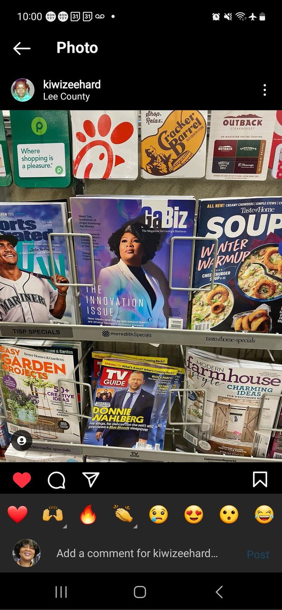 Latest spotting of the <a href="/gabizmagazine/">GaBiz Magazine</a>  in Publix grocery store! I really wish my mama could see this!! Next to the Sports Illustrated,  above the TV guide! So excited to be back home in GA!! Exciting times ahead!! #grateful #favor