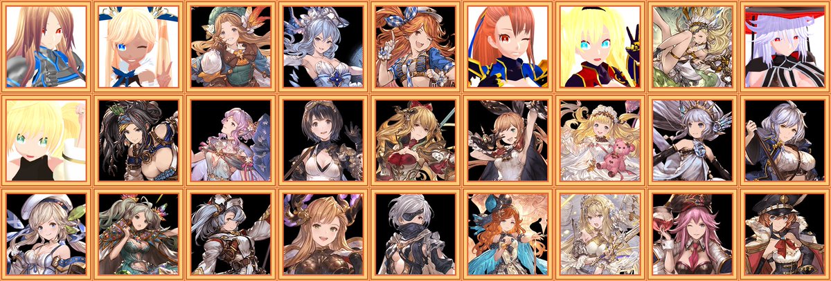Air_Clone_Ex's tweet photo. 【グラブル制作目標図】 目標は27体４種類のモデリング制作の設計図(再び書き直し) ”ヒューマン„27体数 ”エルーン„27体数 ”ハーヴィン„23体数(残り４体) ”ドラフ„22体数(残り５体) https://t.co/xDnb1JhuCZ