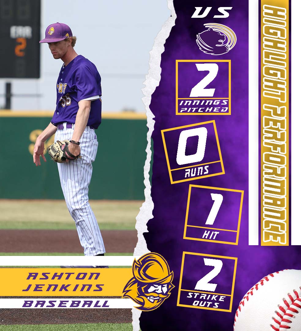 GoConqs's tweet photo. ⚾️Highlight Performance of the Day⚾️

Highlight Performance of the Day goes to Ashton Jenkins who tossed 2 scoreless innings in Game 1 vs Butler - 2 IP, 0 R, 1 H, 2 BB, 2 K #GoConqs @GoConqsBB @ashjenkins47 https://t.co/r4Nt1cJMTV