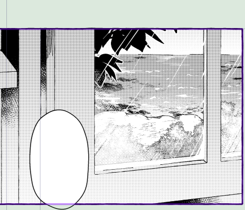 何回描いても海面うまく描けん、何?あれ。窓の外に海が見えるのさえ伝われば良いんだけどそれすら難しくない?