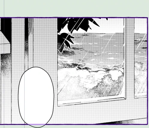 何回描いても海面うまく描けん、何?あれ。窓の外に海が見えるのさえ伝われば良いんだけどそれすら難しくない?