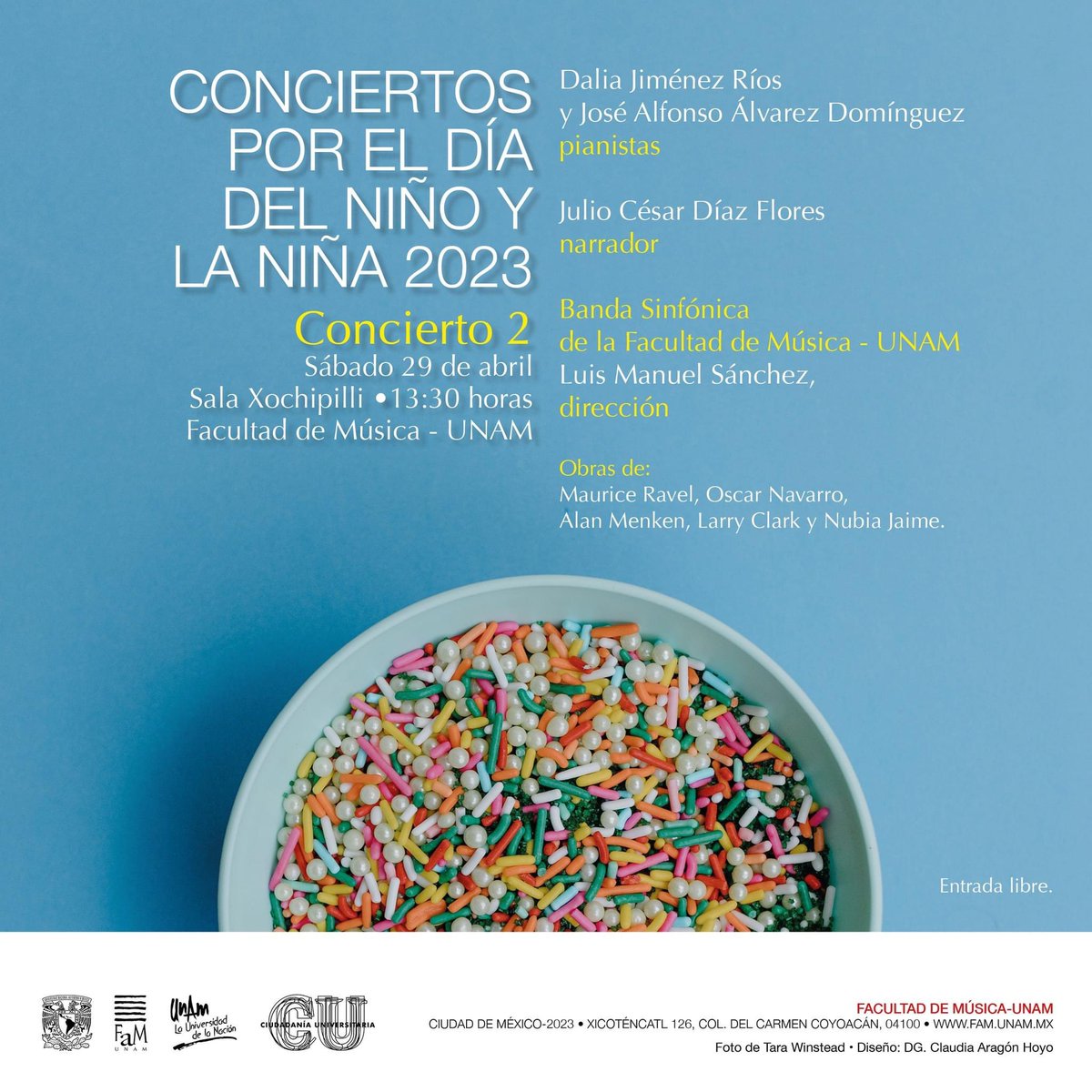 _ElenaRios's tweet photo. ΒΏSe acuerdan de las caricaturas que veΓamos cuando Γ©ramos niΓ±os?
MaΓ±ana en la Facultad de MΓΊsica de la #UNAM, con la #BSFaM tocaremos varias de estas piezas para las infancias y lxs que aΓΊn tenemos corazΓ³n de niΓ±x π¬ππ·.
Nos vemos a las 13hrs en la sala Xochipilli πΆ. https://t.co/Rcd6nOmkWg