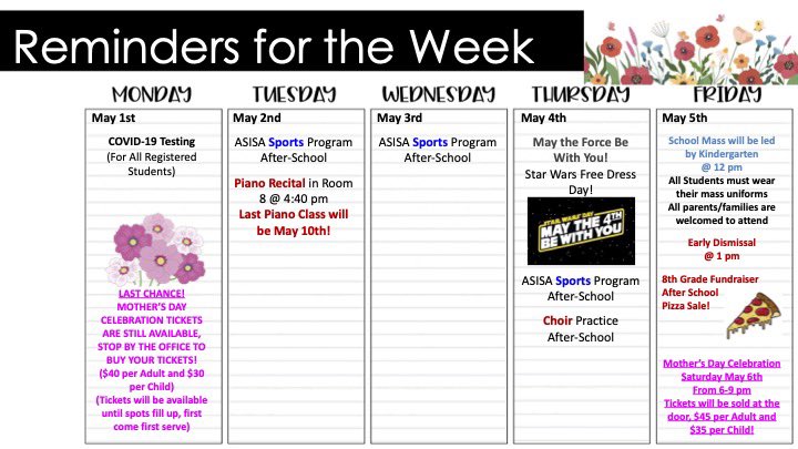 srdlcs's tweet photo. Take a sneak peek at the upcoming events…👀
#sports #piano #rectial #freedress #pizza #fundraiser #mass https://t.co/KQUd4RVc6V