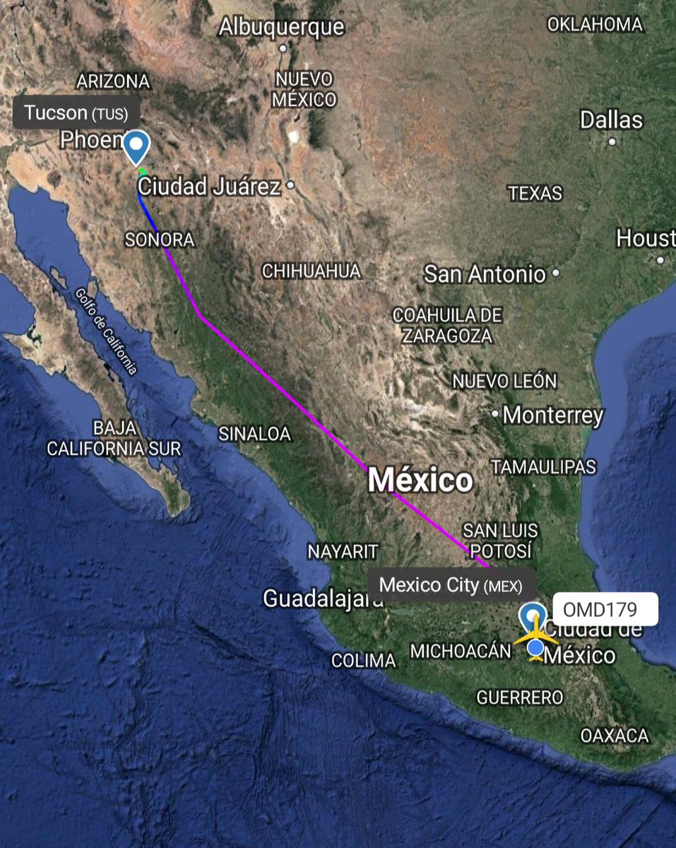 henryaviation's tweet photo. Después de un vuelo de dos y media horas,el #avionpresidencial XC-MEX Tango Papa 01 se encuentra ya en TUS #Dreamliner #TP01 https://t.co/SkLDJ808nM