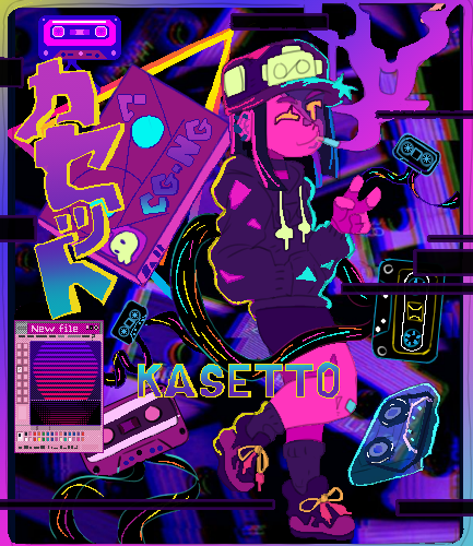 TheFrankieGunz's tweet photo. Happy birthday!!!! Finally finished this vaporwave drawing I had in the works for awhile hope you like it! @DONDRRR  #cassettegirl https://t.co/kxcgGdgsh6