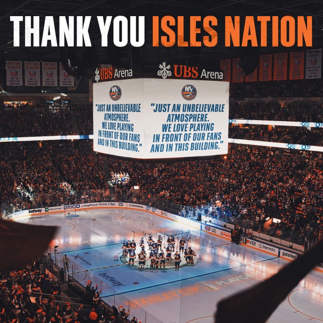 New York Islanders (@nyislanders) on Twitter photo Thank you, #IslesNation 💙🧡 Thank you, #IslesNation 💙🧡
