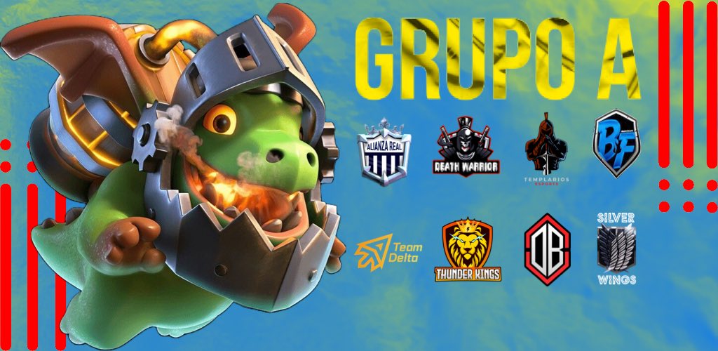 [#ClashRoyale] | #GrupoA 

Así quedó el primer grupo de la Revolution League a romperla!!

⚔️| Grupo A
<a href="/AlianzaRealCR/">ALIANZA REAL 🔱</a> 
<a href="/DeathWarriorCR/">©®Death Warrior</a> 
<a href="/TemplariosEGS/">Templarios Esports</a> 
<a href="/BFGAMING01/">Blue stars Gaming</a> 
<a href="/TDelta_CR/">Team Delta (Δ)</a> 
<a href="/ThunderKingscr/">Thunder Kings</a> 
<a href="/Originblood1/">Originblood</a> 
<a href="/SilverWings_es/">SilverWings Esport</a> 

#SomoslaRL🔥