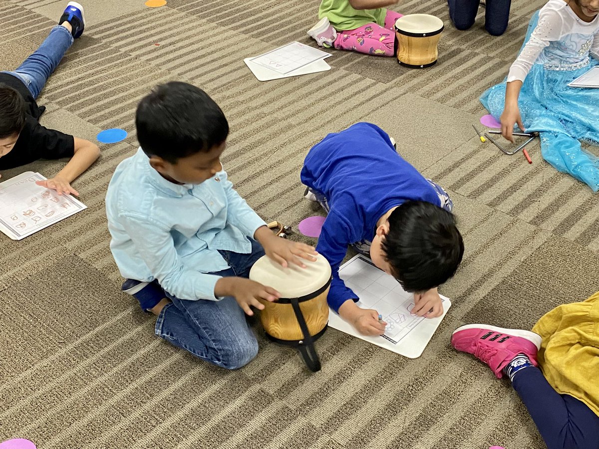 Look at these kindergarten composers! Writing music with a partner to perform for the class. @liscanoelem <a href="/mrs_cordon/">Donna Cordon</a> <a href="/friscofinearts/">FISD Fine Arts</a>